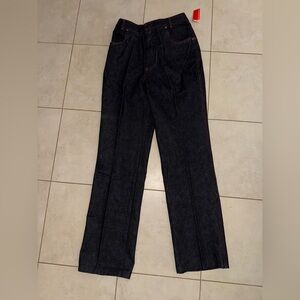 Vintage Halston III Dark Denim Pants with Red Contrast Stitching